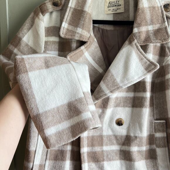 Ashley Outerwear Neutral Blazer Jacket Double Breasted Soft Teddy - Large - Picture 6 of 6